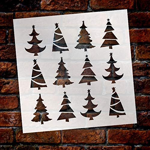 Christmas Trees Pattern Stencil by StudioR12, DIY Christmas, Holiday  Decor, Seasonal Gift, Craft Home Decor, Reusable Mylar Template