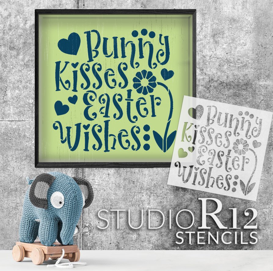 Bunny Stencil with Flower Crown by StudioR12 | DIY Cute Spring & Easter  Home Decor | Craft & Paint Farmhouse Wood Signs | Select Size | STCL5556