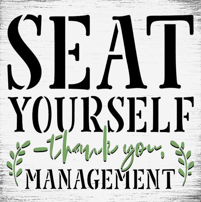 Seat Yourself Stencil with Laurels by StudioR12 | DIY Bathroom & Home Decor | Fun Script Word Art | Paint Wood Signs | Select Size