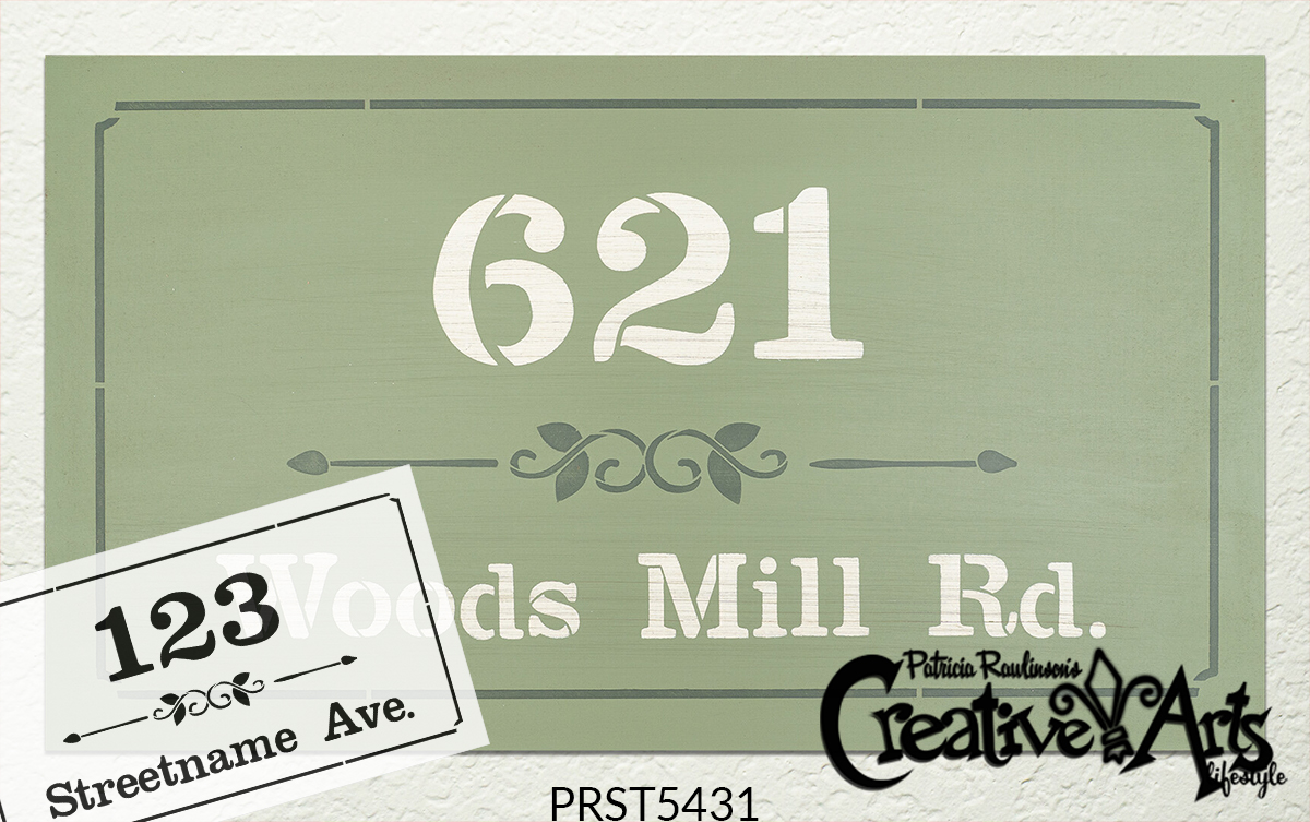 Personalized Country Style Address Stencil by StudioR12 | Paint Custom House Number Wood Sign | DIY Outdoor Home Decor | Select Size