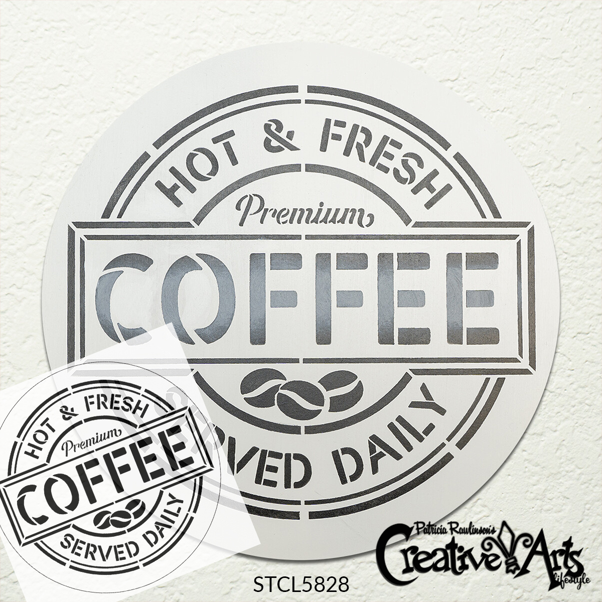 Playful Custom Coffee Stencils : coffee stencil