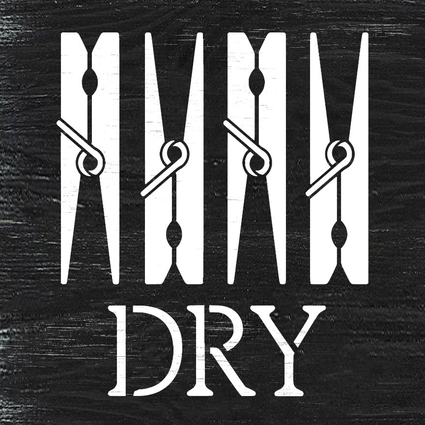 Dry Laundry Room Stencil by StudioR12 | DIY Clothes Pin Home Decor | Craft & Paint Washer Dryer Wood Sign | Reusable Mylar Template | Select Size