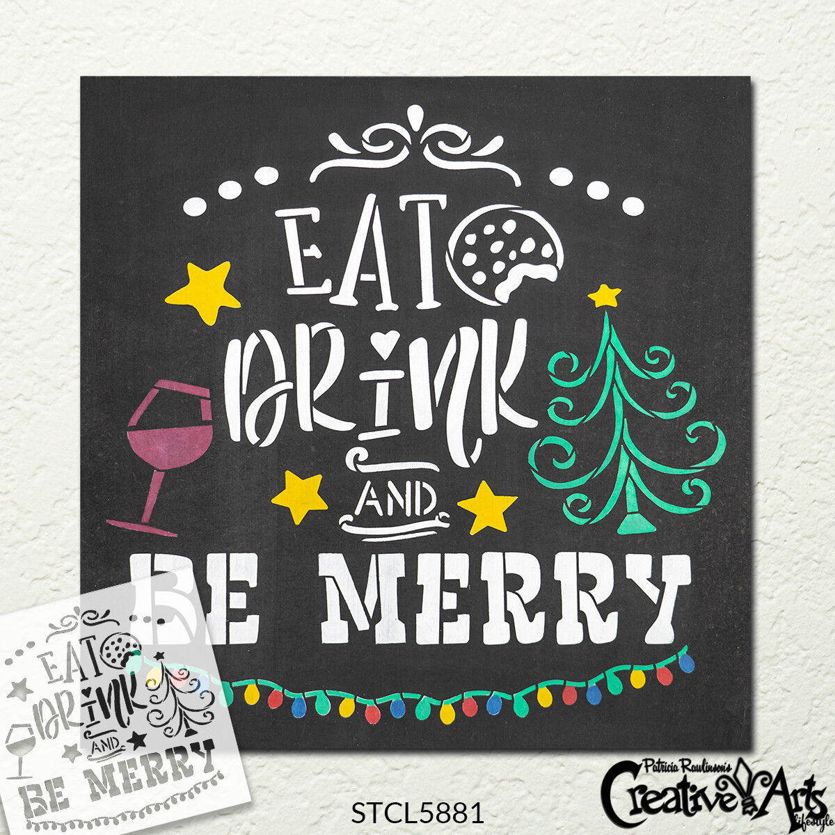 Merry Christmas Stencil by StudioR12  Elegant Christmas Word Art - Me –  StudioR12 Stencils