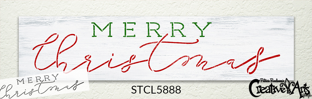 Merry Christmas Stencil Laser Cut on Reusable Mylar w/ Fast Shipping!