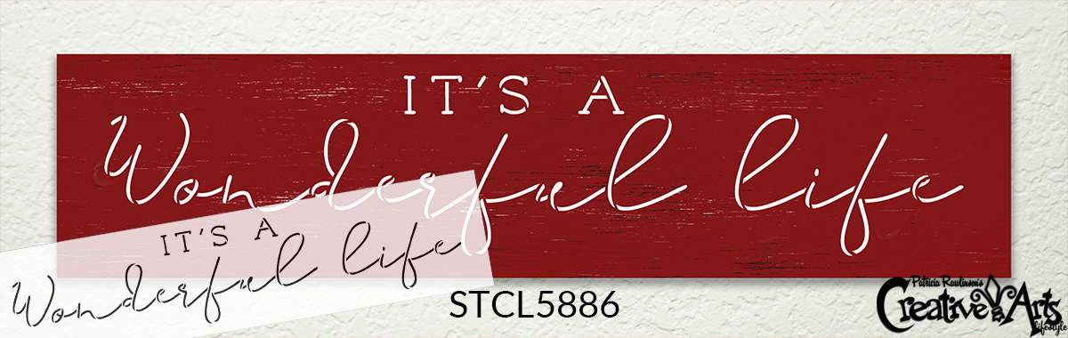 It's a Wonderful Life Stencil by StudioR12 | DIY Christmas Holiday Script Home Decor | Craft & Paint Wood Sign | Reusable Mylar Template | Select Size