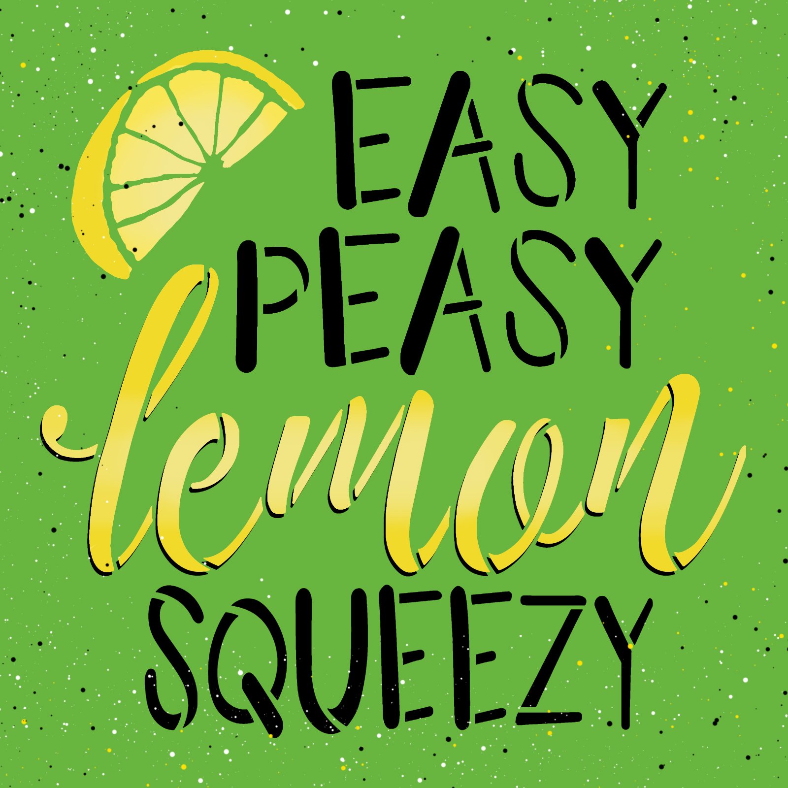 Easy Peasy Lemon Squeezy Script Stencil by StudioR12 | DIY Spring Lemon Kitchen Decor | Craft & Paint Farmhouse Wood Sign | Select Size
