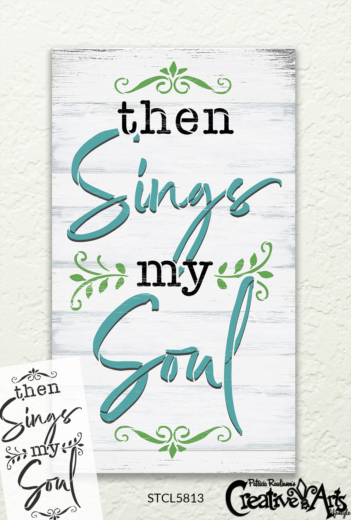 Then Sings My Soul Stencil by StudioR12 | DIY Gospel Hymn Home Decor | Craft & Paint Song Quote Wood Sign | Reusable Mylar Template | Select Size