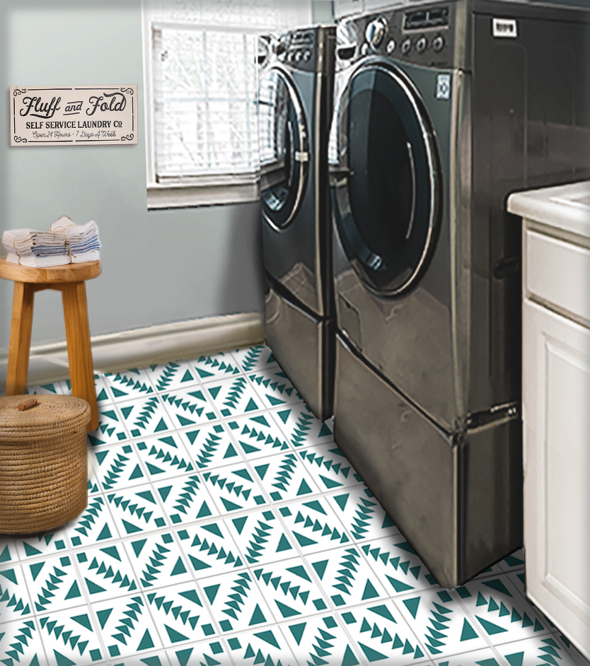 Triangle Diamond Mosaic Tile Stencil by StudioR12 | Quarter Pattern for Bathroom Floors & Wall | DIY Kitchen Backsplash | Select Size