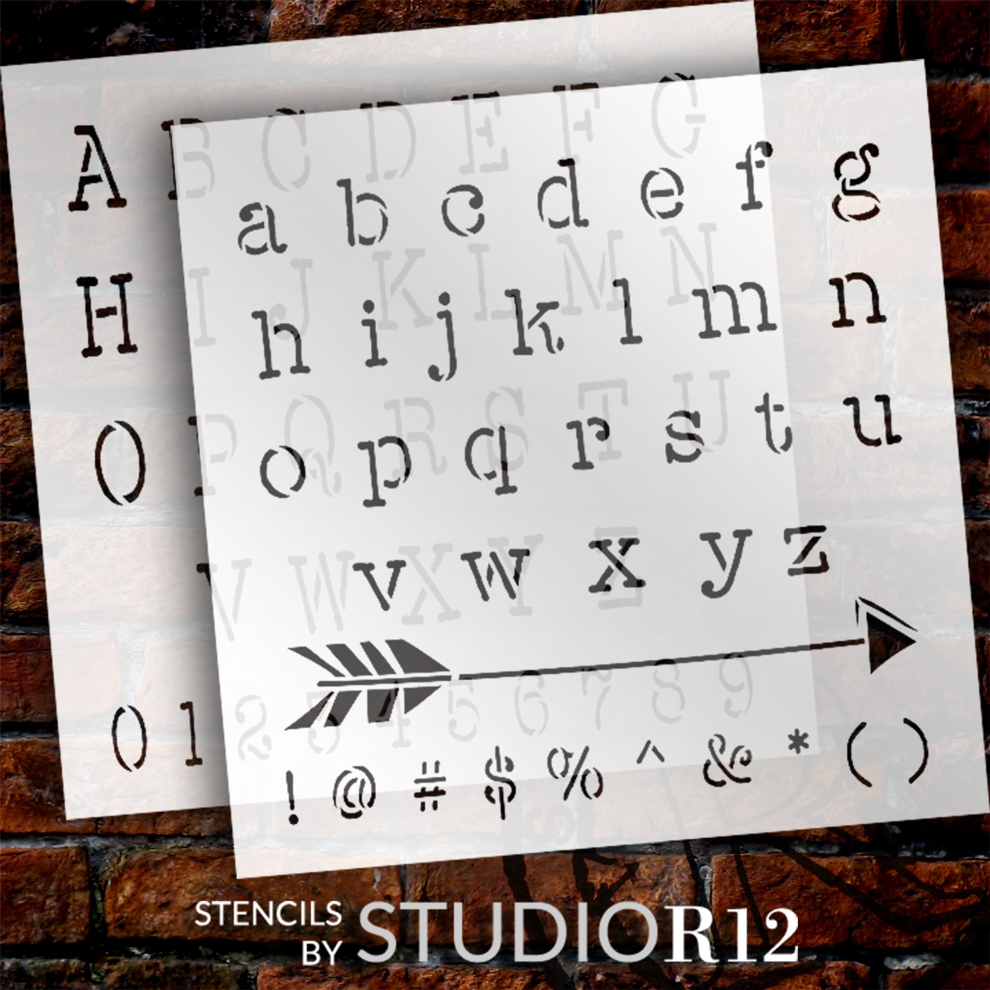Crafty Typewriter Lettering Stencils by StudioR12, Full Alphabet Stencil  for Journaling, Reusable Template