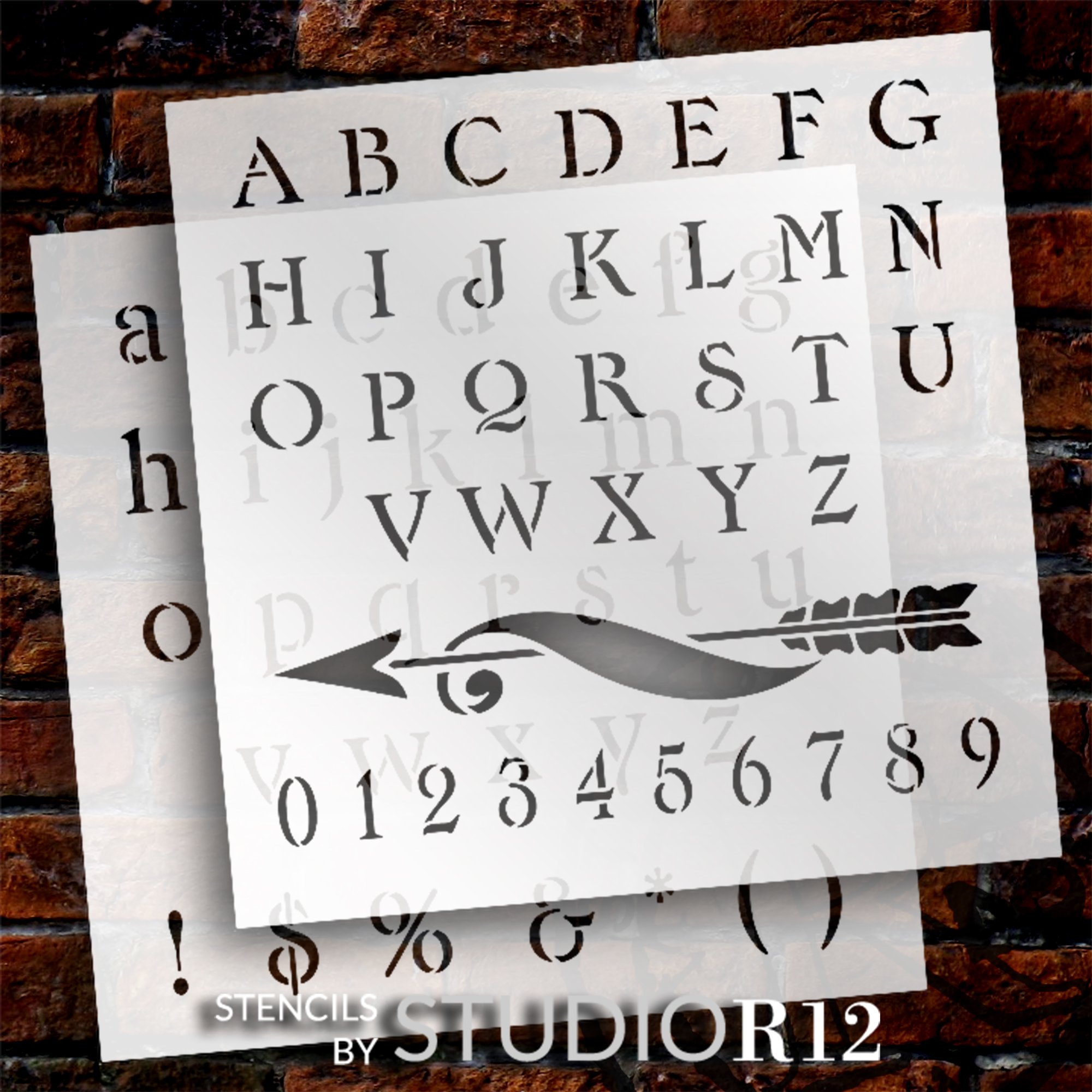 Victorian Serif Full Alphabet Stencils by StudioR12