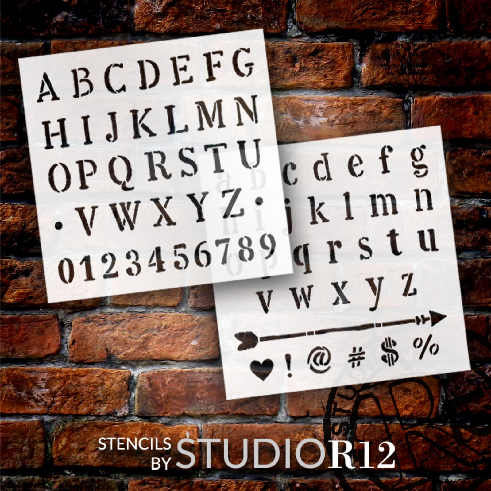Funky Hand-Drawn Lettering Stencils by StudioR12 | Reusable Full Alphabet  Stencil | DIY Journaling & Scrapbooking | Select Size