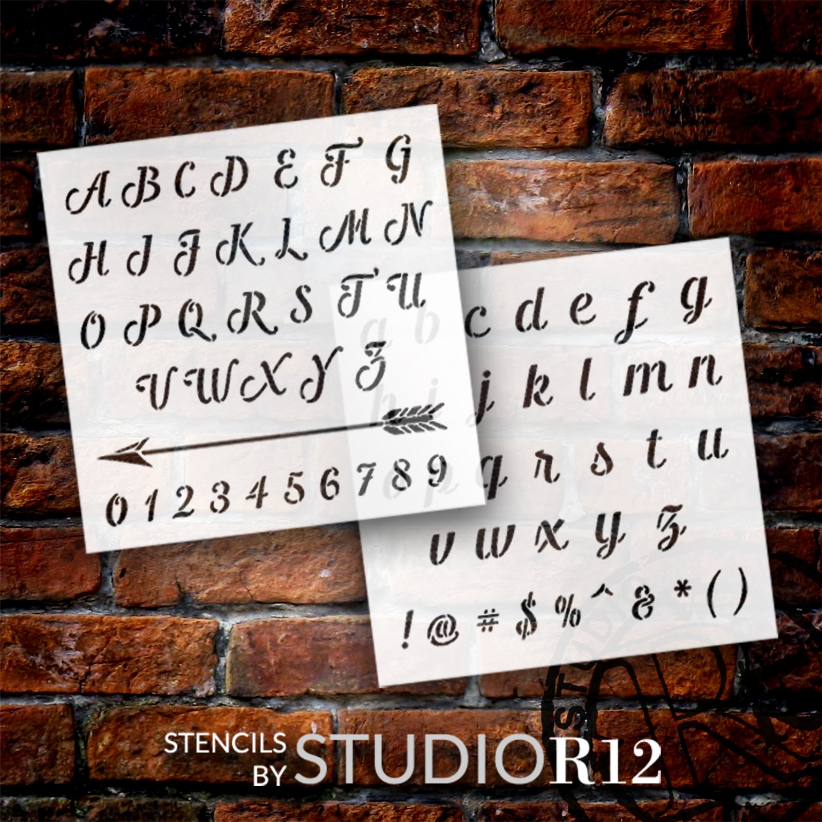 Retro Script Alphabet Stencils by StudioR12, Reusable Cursive Lettering  Stencil, DIY Journaling & Scrapbooking