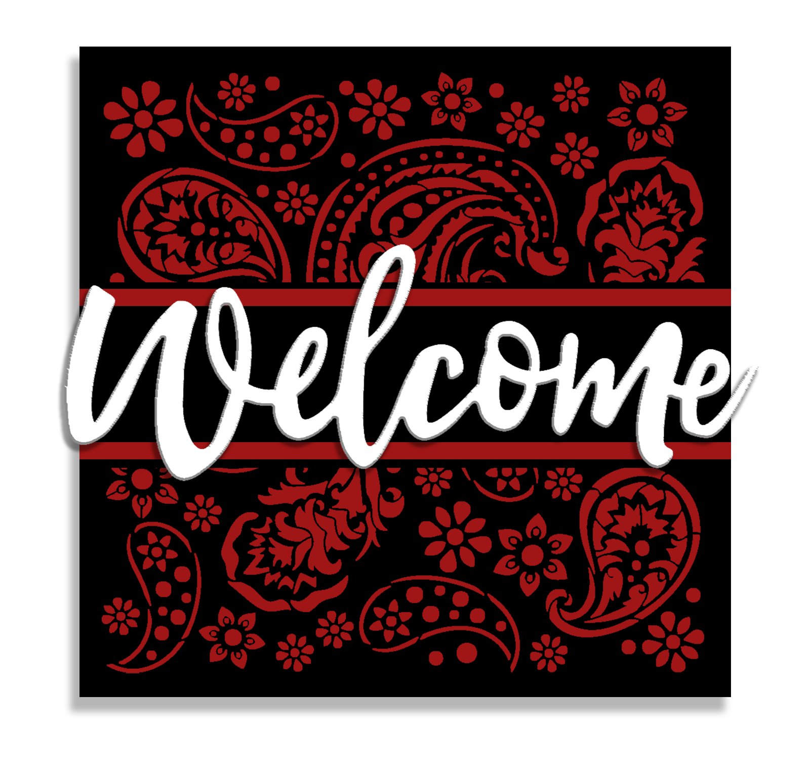 Welcome Stencil by StudioR12 - Edwardian Script Word Art - Reusable My –  StudioR12 Stencils