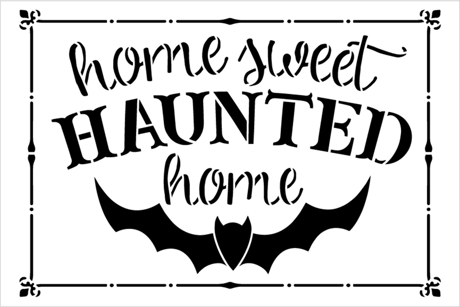 Home Sweet Haunted Home Stencil by StudioR12 | Craft DIY Halloween Home Decor | Paint Fall Autumn Wood Sign | Reusable Mylar Template | Select Size