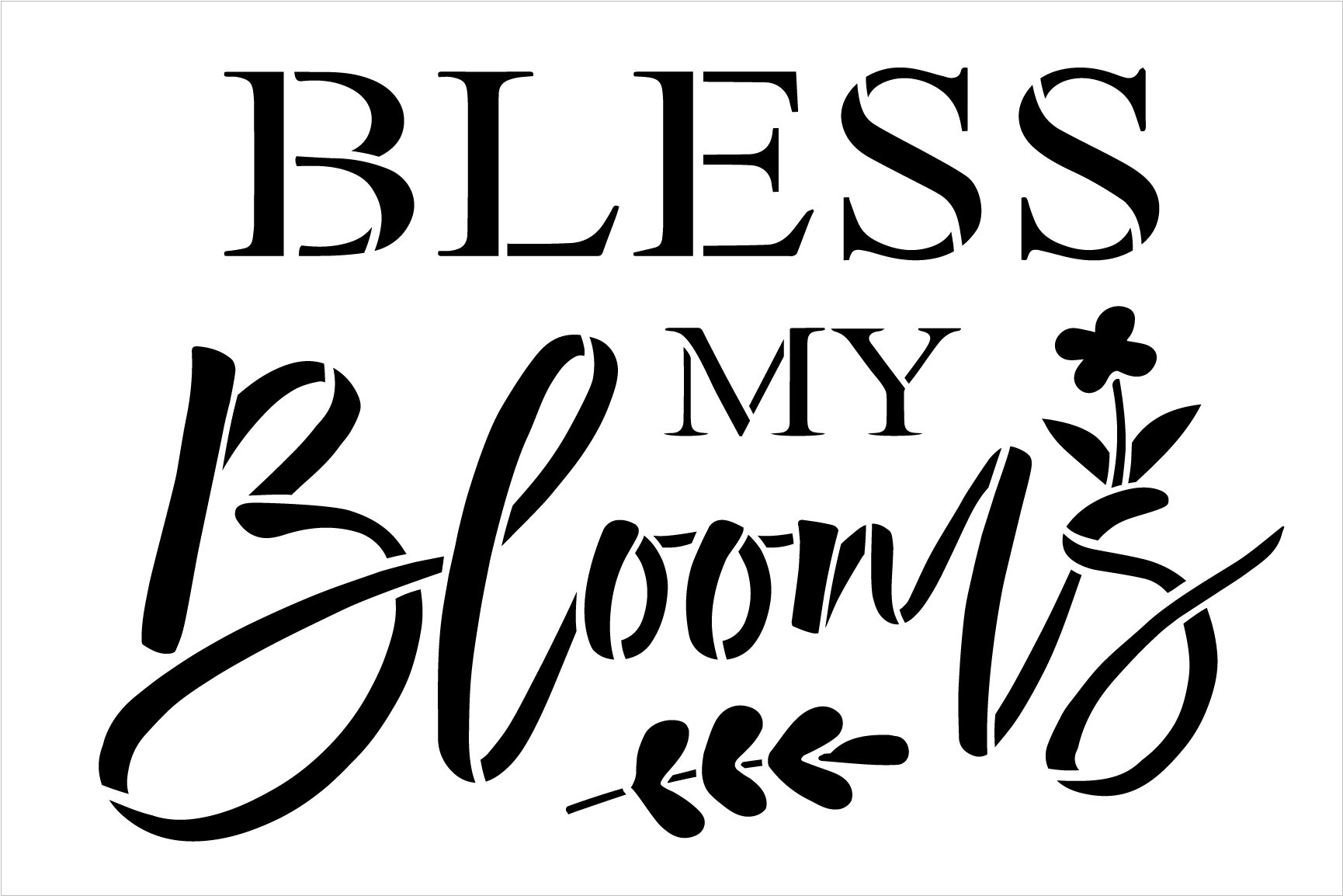 Bless My Blooms Stencil by StudioR12 | Craft DIY Spring Home Decor | Paint Seasonal Wood Sign | Reusable Mylar Template | Select Size
