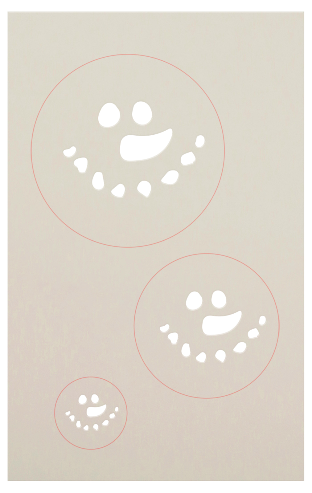 Merry Snowman Face Stencil by StudioR12 | DIY Winter Snow Home Decor | Christmas & Holiday Reusable Pattern Template | Select Size