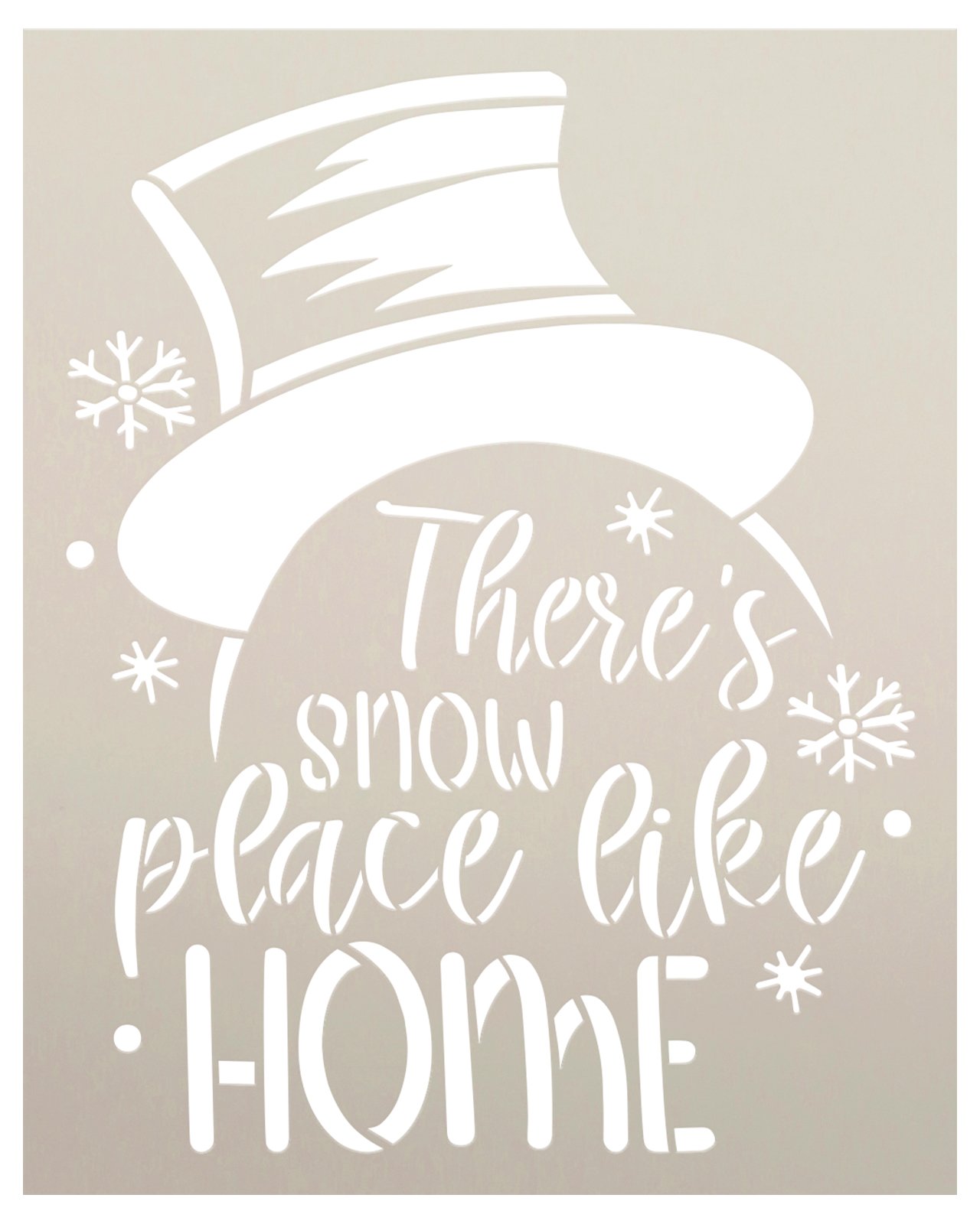 There's Snow Place Like Home w/ Top Hat Stencil by StudioR12 - Select Size - USA Made - Craft DIY Winter Living Room Decor | Paint Christmas Wood Sign