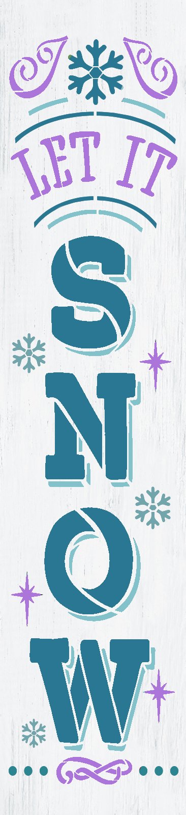 Let it Snow 2-Part Tall Porch Sign Stencil by StudioR12 - 4ft - USA Made - Craft DIY Christmas Home Decor | Paint Reversible Winter Porch Wood Leaner