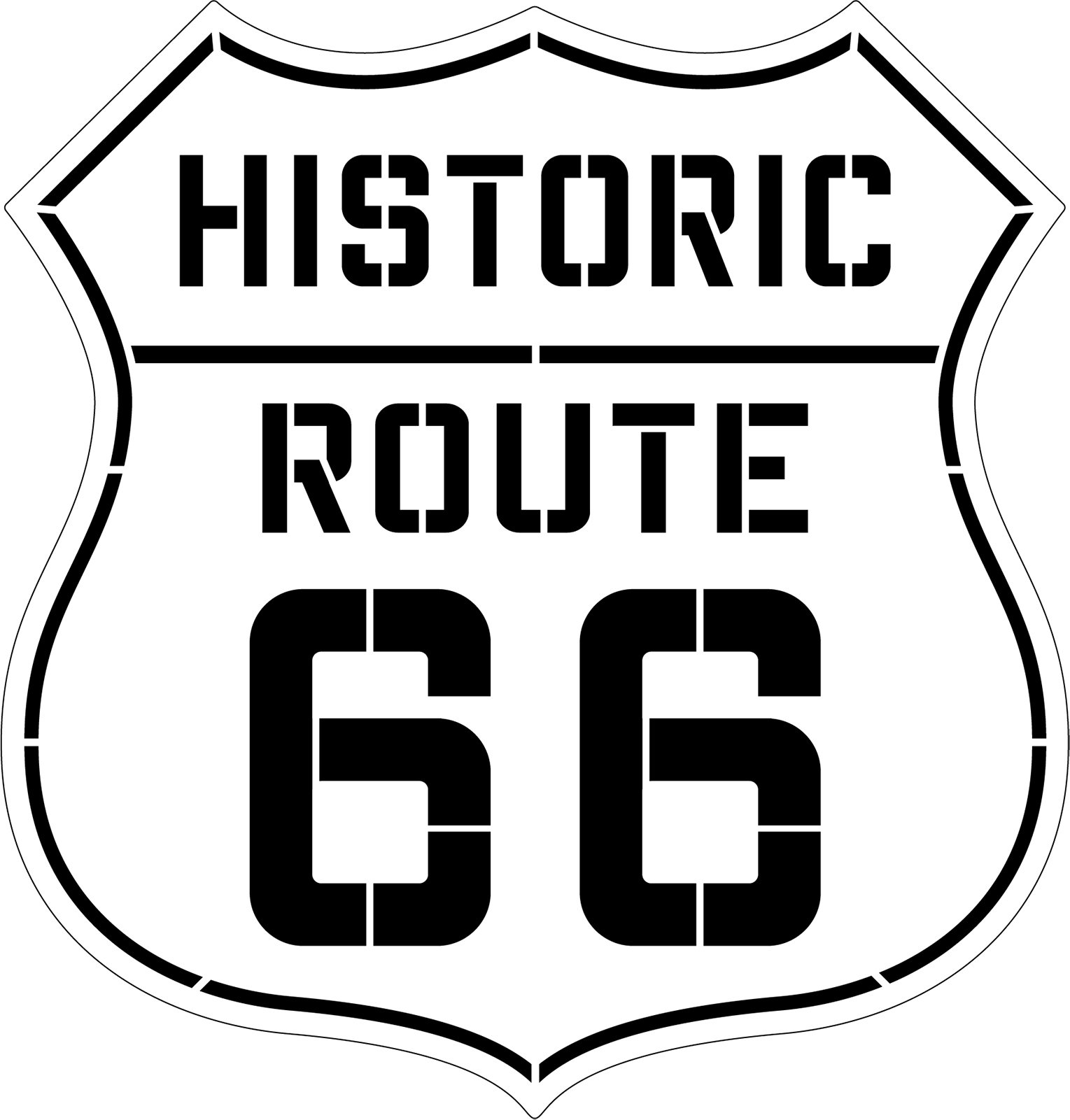 Historic Route 66 Sign Stencil by StudioR12 - Select Size - USA Made - Craft & Paint DIY Vintage Game Room Garage Wood Sign for Home Decor