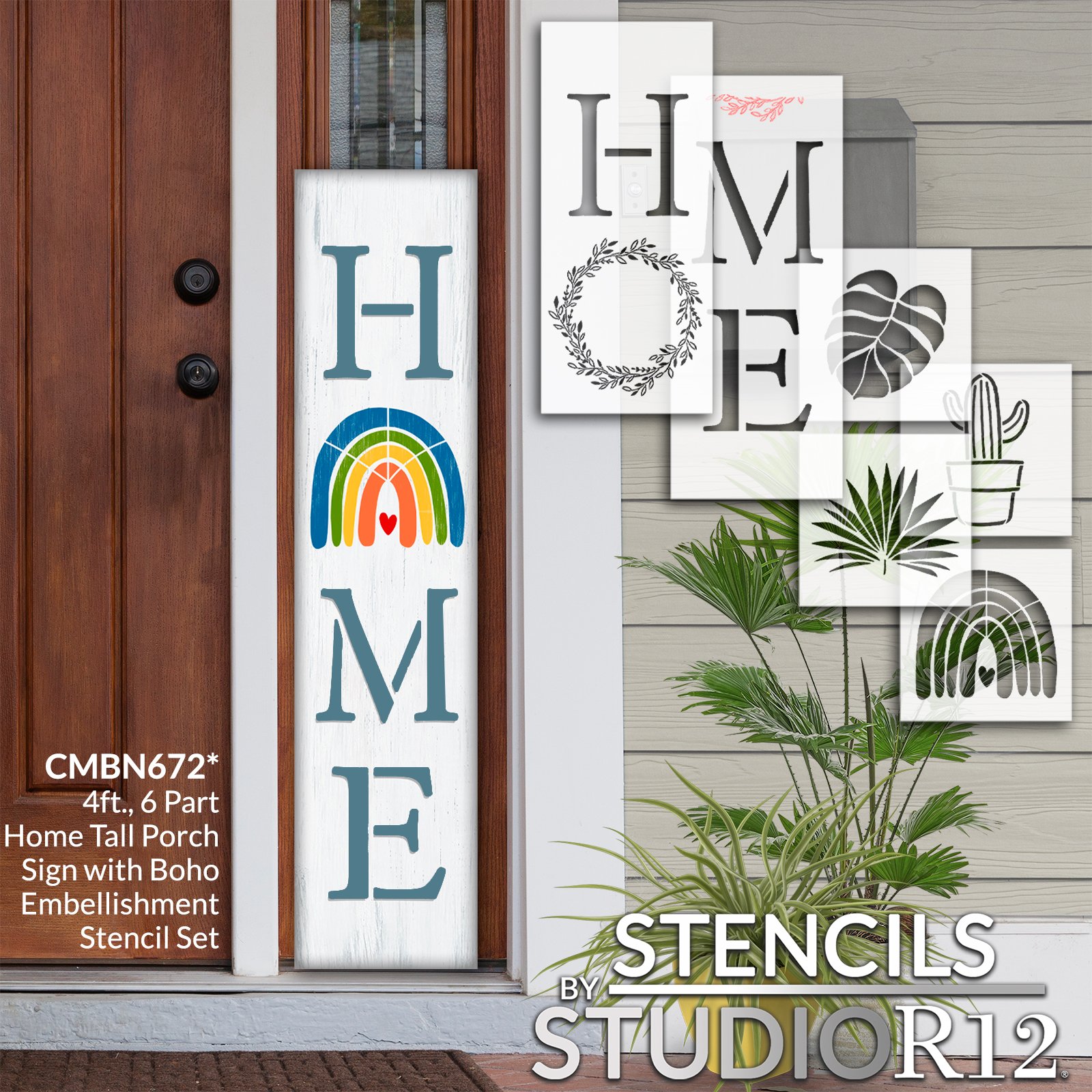 StudioR12 Tropical Palm Leaf Stencil for DIY Boho Home Decor