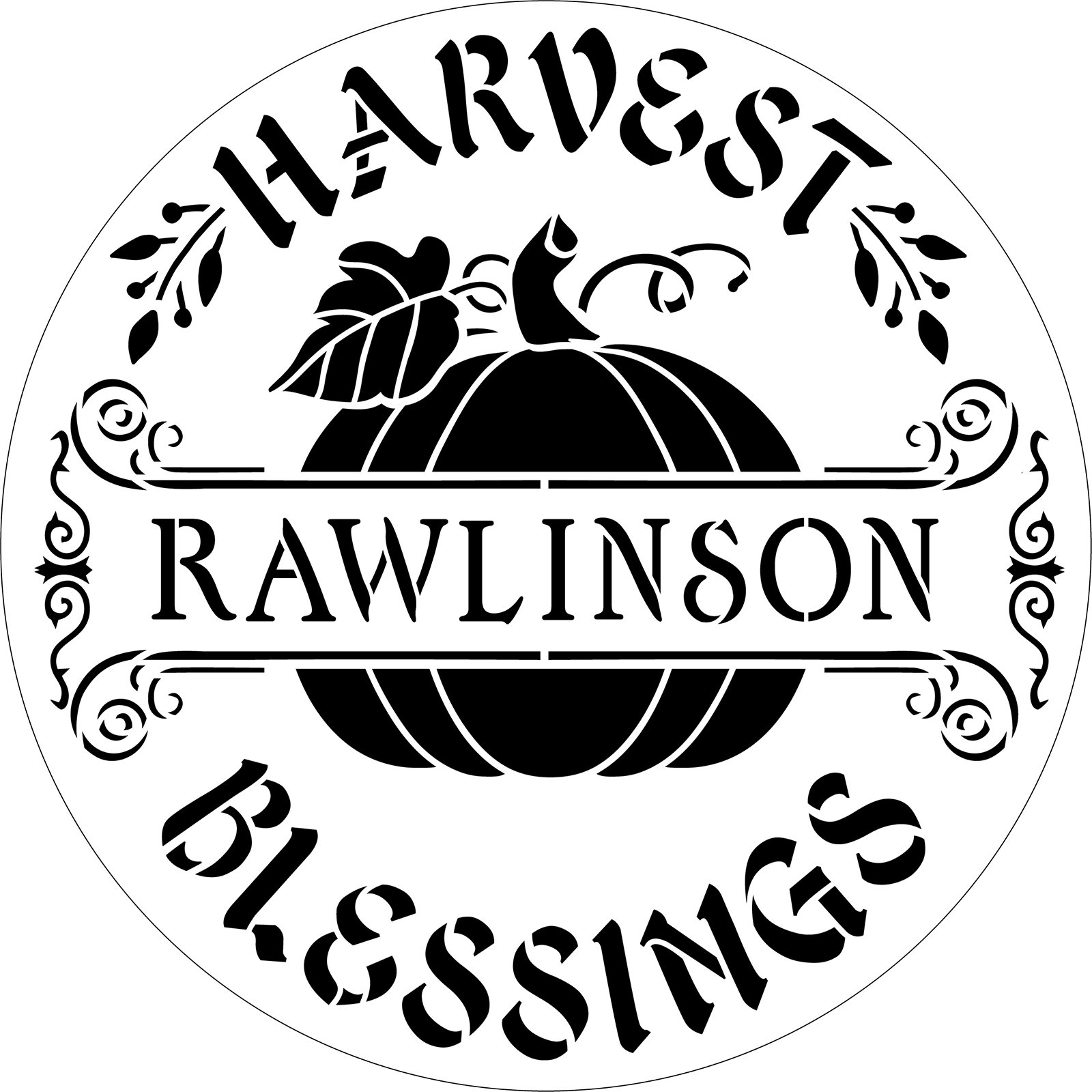 Personalized Harvest Blessings Stencil by StudioR12 - Select Size - USA Made - Craft DIY Fall & Family Home Decor | Paint Custom Wood Sign for Autumn | Reusable Mylar Template