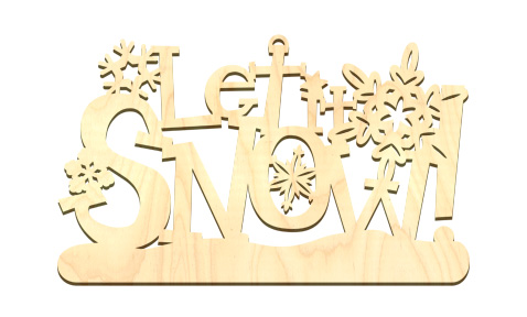 Wood Ornament - Let It Snow Words