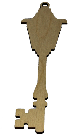 Wood Ornament Key - Lamp Post