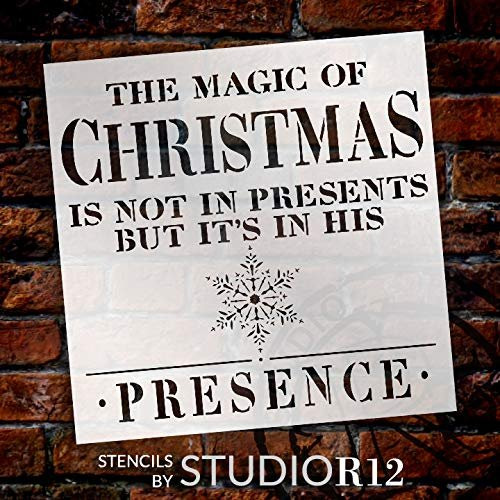 Magic of Christmas His Presence Stencil by StudioR12 | Reusable Mylar ...