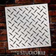 Diamond Plate Stencil by StudioR12 | Geometric Repeatable Pattern Stencils for Painting | Reusable Mixed Media Template | Select Size