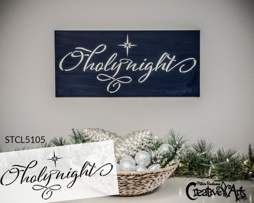 O Holy Night Stencil - Reusable Stencil for Holiday Crafting