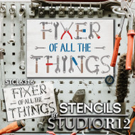 Fixer of All Things with Tools Stencil by StudioR12 | Dad, Grandpa, Uncle, Mr. Fix It | Craft DIY Home, Garage Decor | Paint Wood Sign | Select Size
