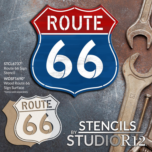 Historic U.S. Route 66 Street Sign Custom Stencil (296) – Stencilville