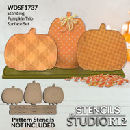 Standing Pumpkin Trio Surface by StudioR12 - Ready to Paint Unfinished Wood Surface for Fall Crafting - DIY Seasonal Autumn Decor - WDSF1737