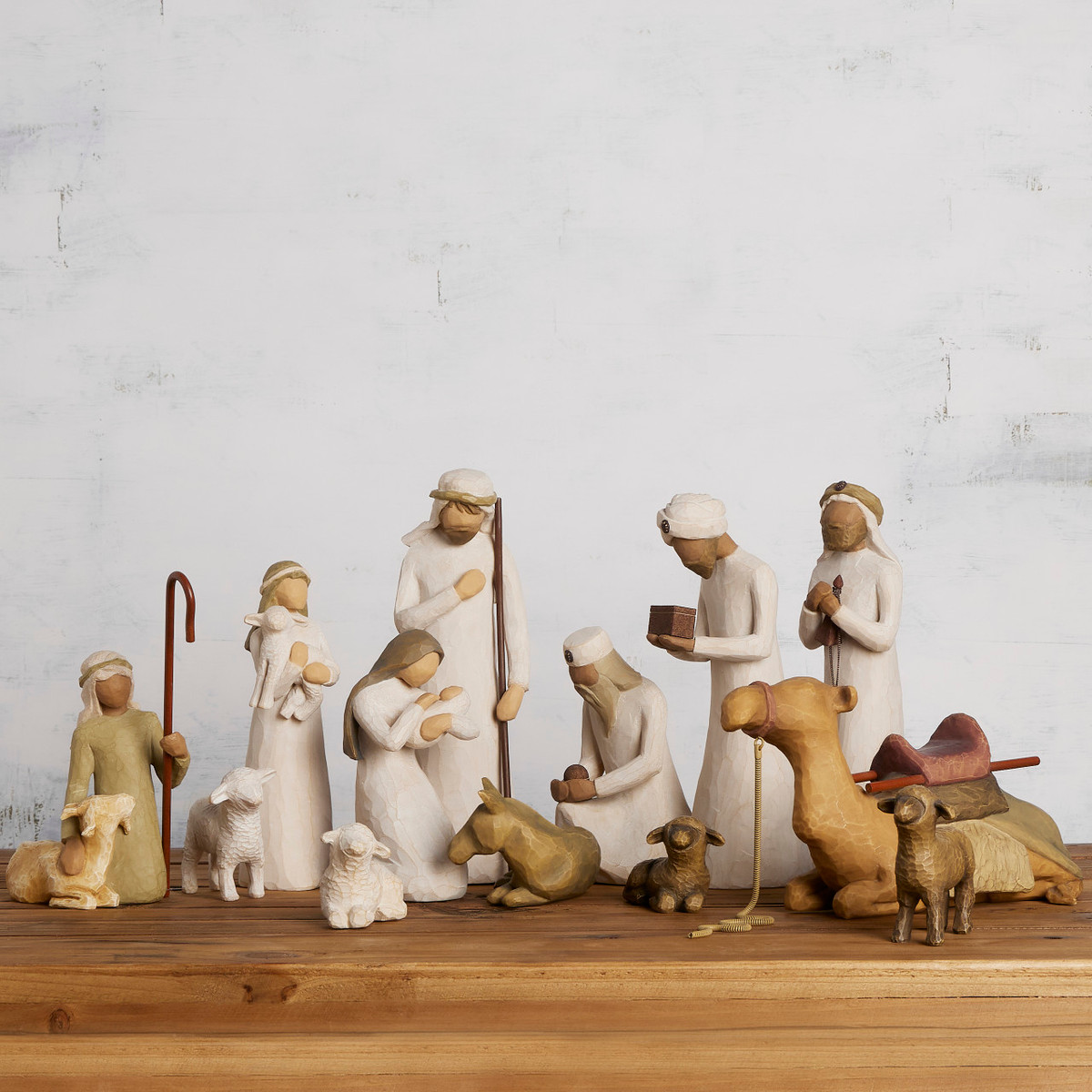 Nativity Starter Figures with The Three Wisemen plus Camel, 13-piece Set