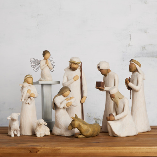 Nativity Starter Figures with The Three Wisemen plus Angel, 11-piece Set