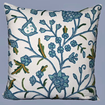 Crewel "Aari" Embroidered Throw Pillow Cushion Cover "Tree of Life", Multicolor #CW412