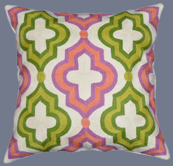 Crewel Ethnic "Aari" Embroidered Pillow Cushion Cover, Multicolor #CW-1104