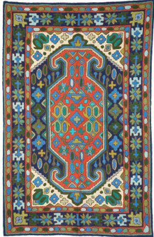 Crewel Embroidery Chainstitch Tapestry Wall Hanging Rug, Multicolor 2.5x4 ft #CWR10014