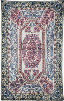 Hand Embroidered Chainstitch Tapestry Crewel Silk Rug, Multicolor 2.5x4 ft #CWR10112
