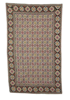 Cross Stitch Tapestry Wool Rug, Multicolor Embroidered 3x5 feet #CWR15102