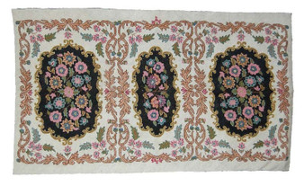 Cross Stitch Tapestry Wool Rug, Multicolor Embroidered 3x5 feet #CWR15104