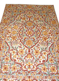Kashmiri "Aari" Embroidered Chainstitch Tapestry Area Rug, Multicolor 6x9 ft #CWR54104
