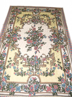 Kashmiri Chainstitch Tapestry Crewel Wool Rug, Multicolor 6x9 ft #CWR54102