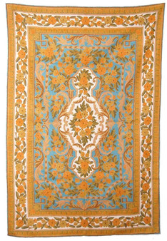 Kashmiri Ethnic Embroidered Chainstitch Tapestry Rug, Multicolor 6x4 ft #CWR24106