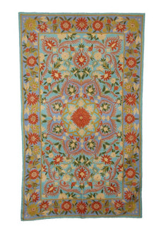 Kashmir Wool Tapestry Area Rug, Multicolor 3x5 feet #CWR15108