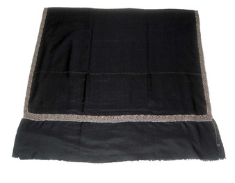 Cashmere Pashmina "Sozni" Embroidered Shawl Black, Multicolor #PDR-003