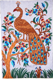 crewel wool peacock tapestry rug