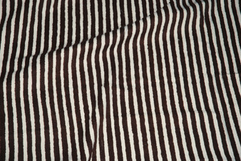 Cotton Crewel Embroidered Fabric, Brown on Cream #BCF502