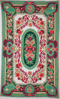 Crewel Tapestry Rug Wall Hanging Area Rug , Multicolor 2.5x4 ft #CWR10125