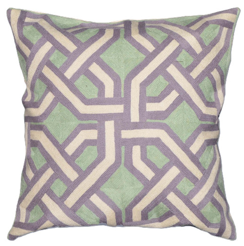 Crewel Embroidered Throw Pillow Cushion Cover, Multicolor #CW-1103